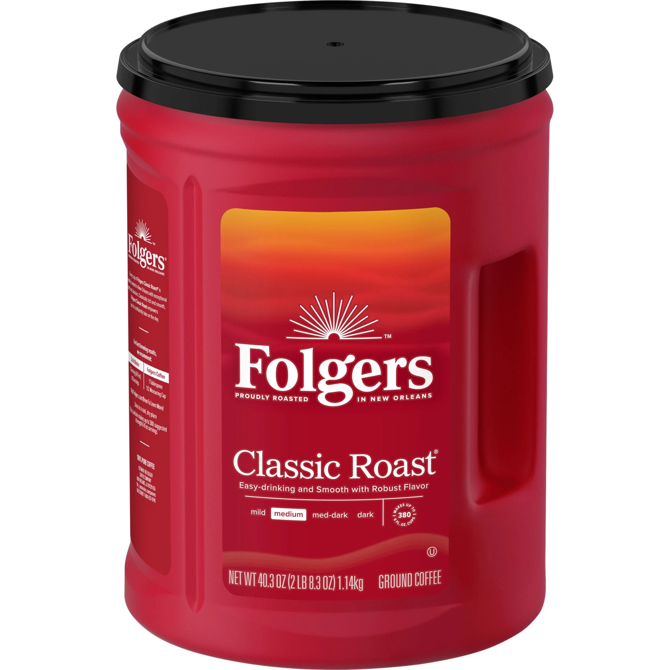 Folgers Classic Roast Ground Coffee, 40.3 Ounce (6-Pack)