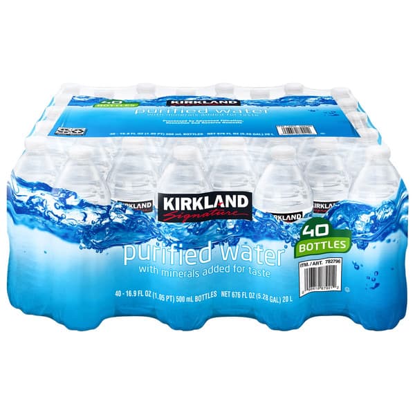 Kirkland Signature Purified Water, 16.9 fl oz bottles, 40-count case